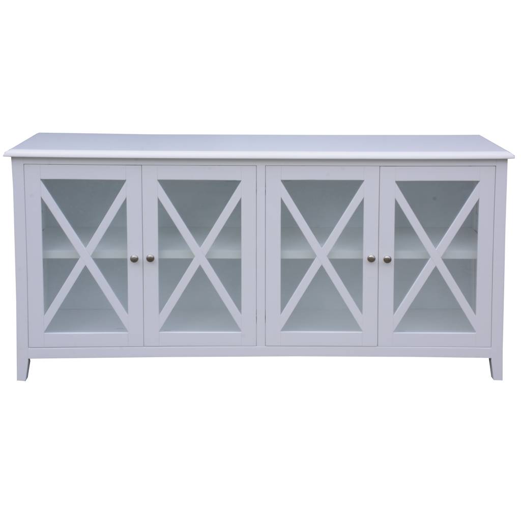 "Montauk" Hamptons Style Timber 4 Door Buffet Sideboard White, 180cmW x42cmD x 90cmH (RRP $1699) - Image 2