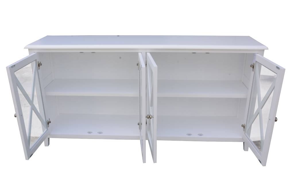 "Montauk" Hamptons Style Timber 4 Door Buffet Sideboard White, 180cmW x42cmD x 90cmH (RRP $1699) - Image 3