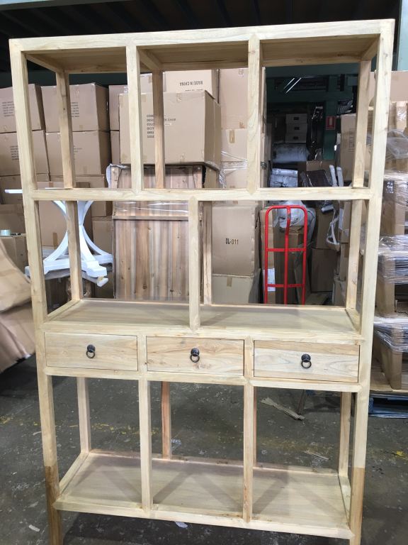 "Kingscliff" Recycled Elm Timber Bookshelf, 125cm x 38cm x 200cm - Image 4
