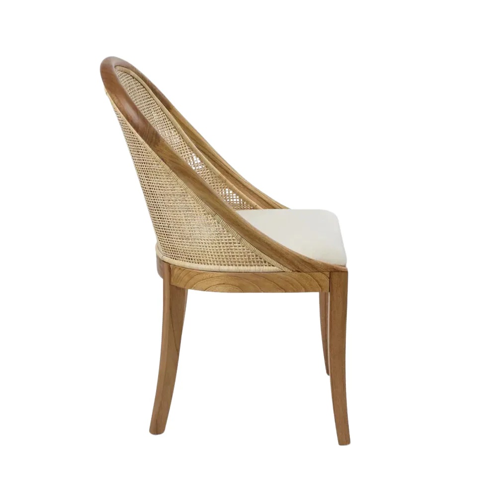 Maldives Dining Chair Natural Whitewash, D 61.5cm W 54.5cm H 92.5cm (RRP $599) - Image 3