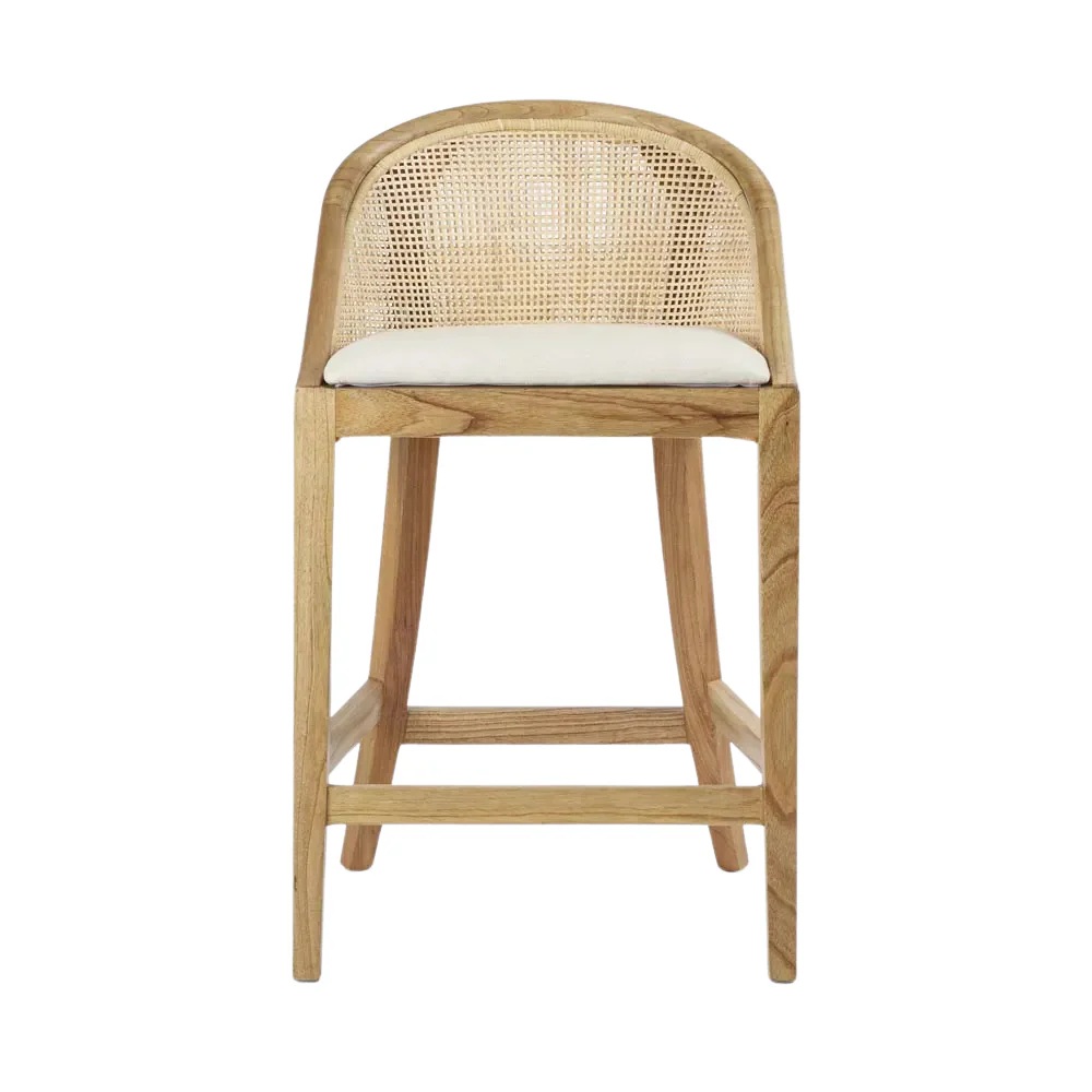 Maldives Kitchen Counter Stool Whitewash, L 54.5cm W 54cm H 89.5cm (RRP $599)