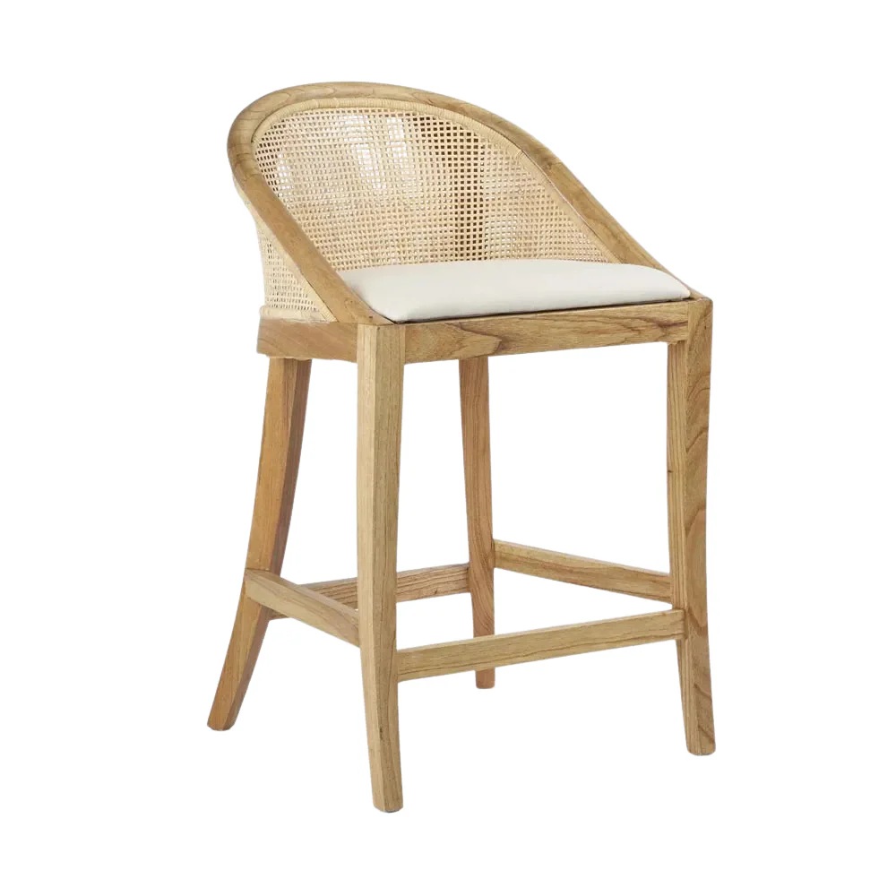 Maldives Kitchen Counter Stool Whitewash, L 54.5cm W 54cm H 89.5cm (RRP $599) - Image 2