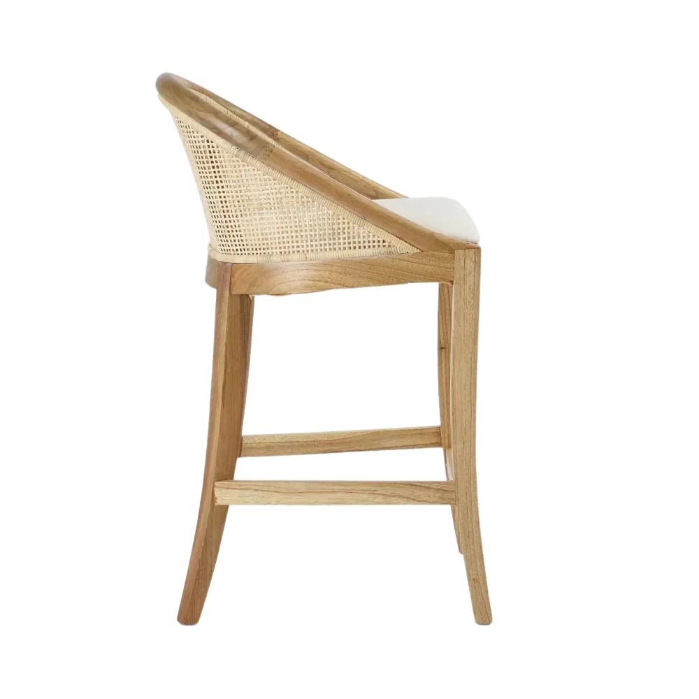 Maldives Kitchen Counter Stool Whitewash, L 54.5cm W 54cm H 89.5cm (RRP $599) - Image 3
