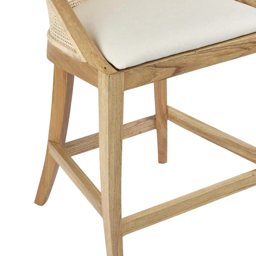Maldives Kitchen Counter Stool Whitewash, L 54.5cm W 54cm H 89.5cm (RRP $599) - Image 5