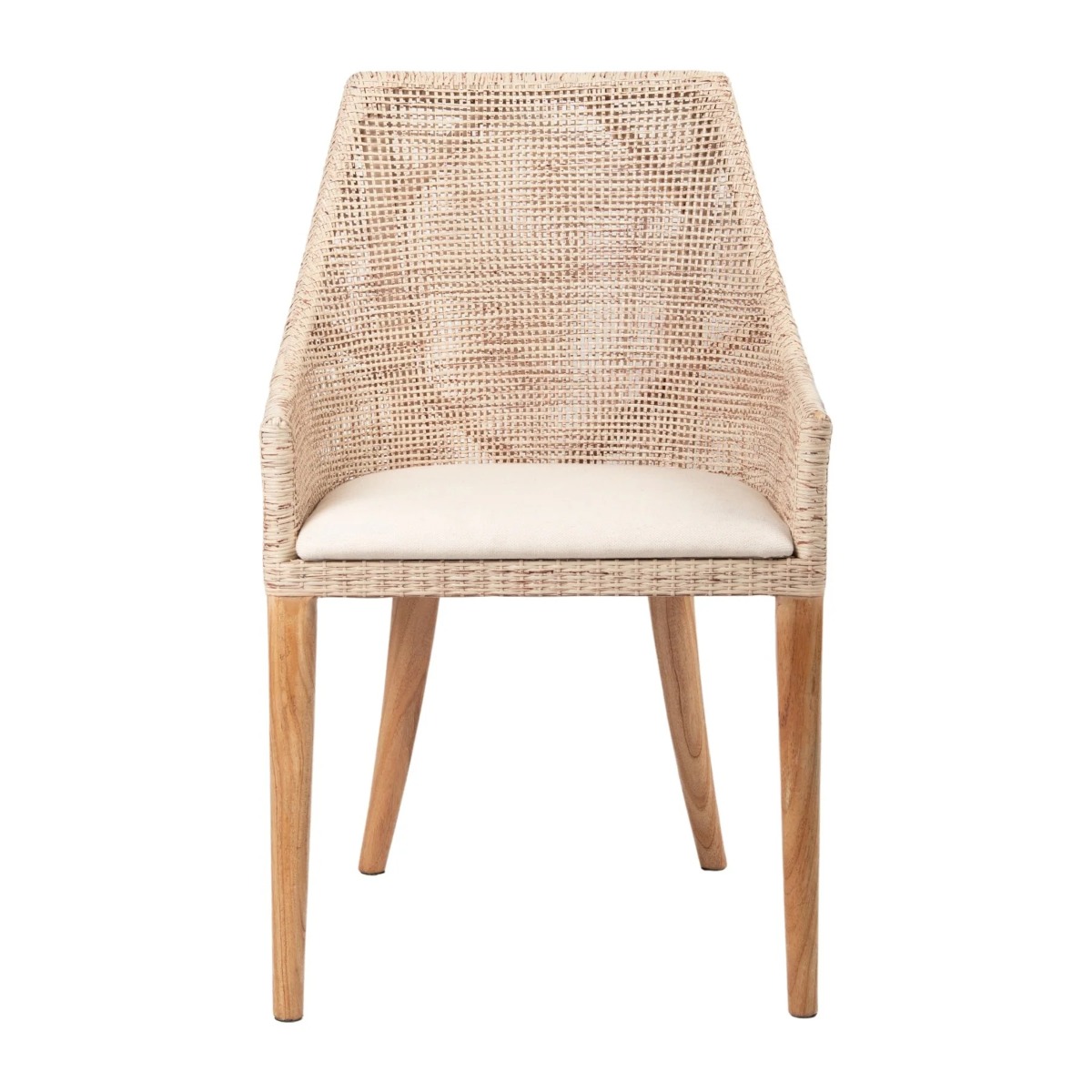 BLACK FRIDAY SALE Charlotte Rattan Dining Chair Whitewash, L 52.5cm W 56cm H 88cm (RRP $499)