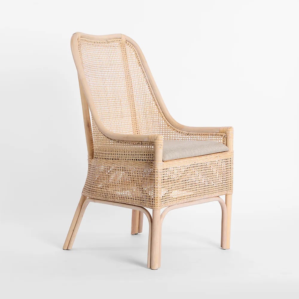 Southbeach Hamptons Dining Chair Natural Whitewash, W 54 D 56 H 96cm (RRP $449) - Image 2