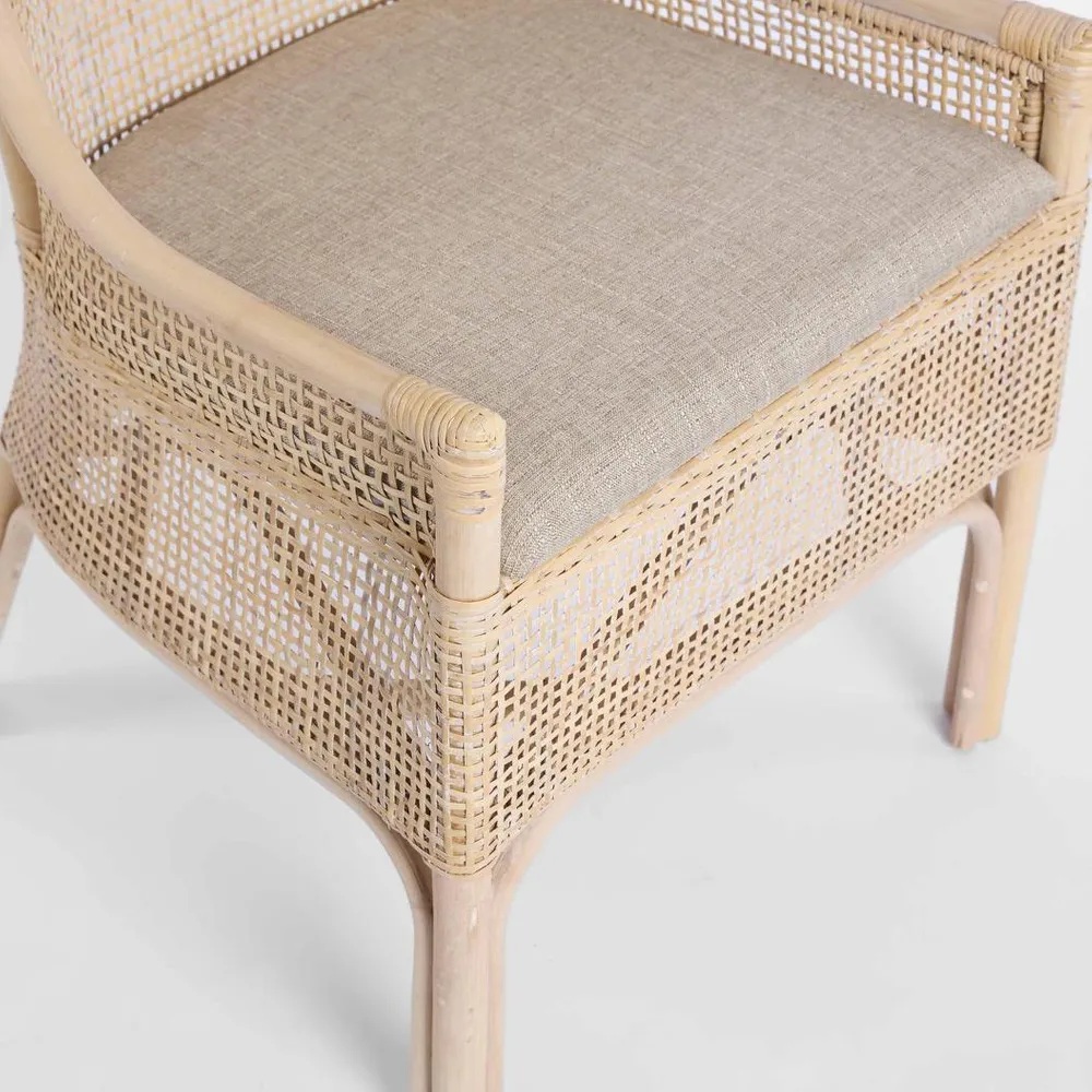 Southbeach Hamptons Dining Chair Natural Whitewash, W 54 D 56 H 96cm (RRP $449) - Image 5