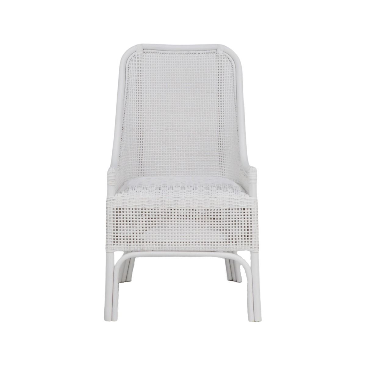 "Southbeach" Hamptons Style Rattan Cane Armchair Dining Chair, Vivid White (RRP $449)