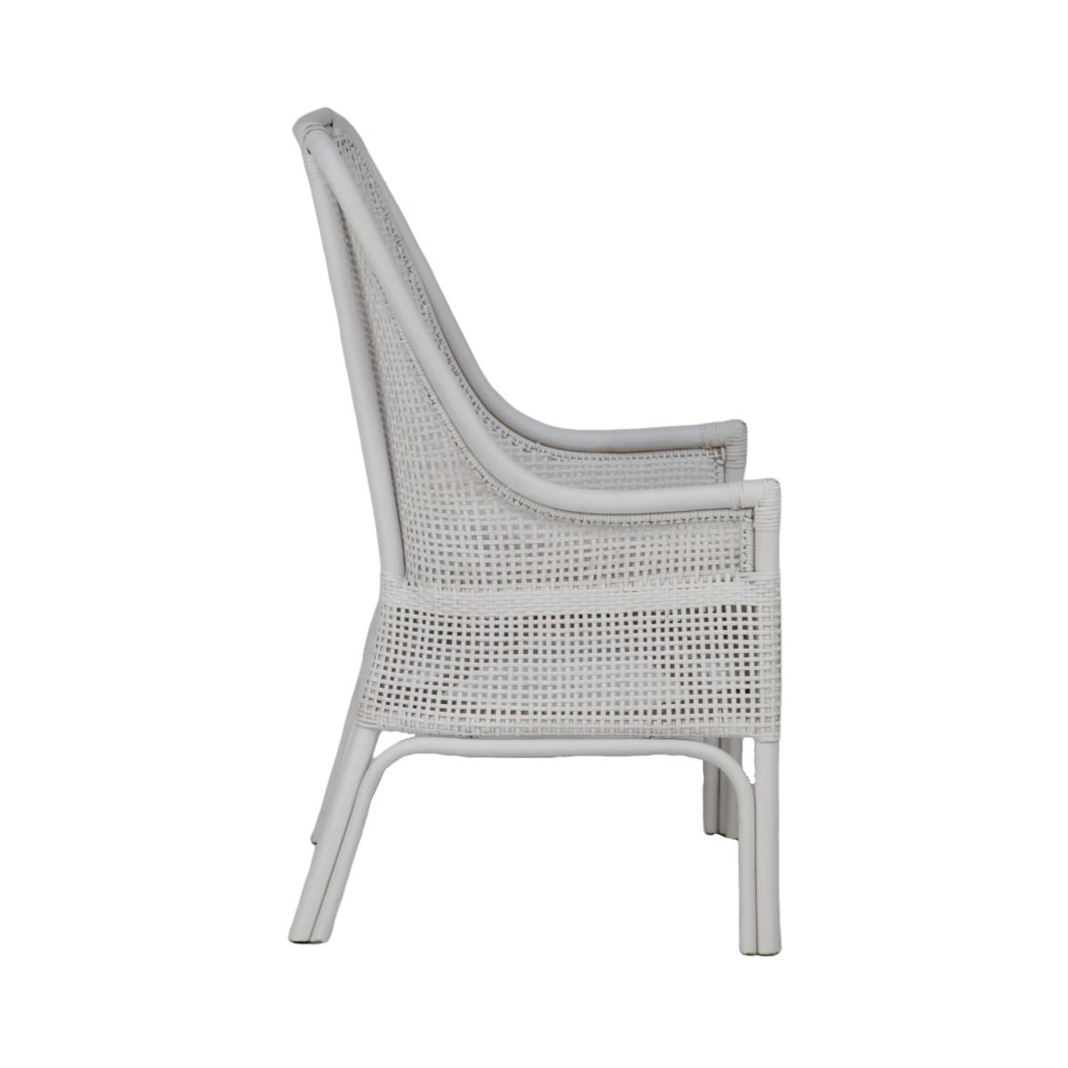 "Southbeach" Hamptons Style Rattan Cane Armchair Dining Chair, Vivid White (RRP $449) - Image 2