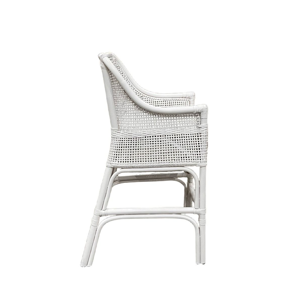 "Southbeach" Hamptons Style Rattan Kitchen Counter Bar Stool, White (RRP $499) - Image 3