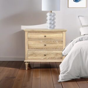 wp-image-tigress-64096.jpeg "Hampshire" Hamptons Style Solid Timber 3 Drawer Bedside Table, Whitewashed Oak 75cmW x 49cmD x 71cmH (RRP $1299)