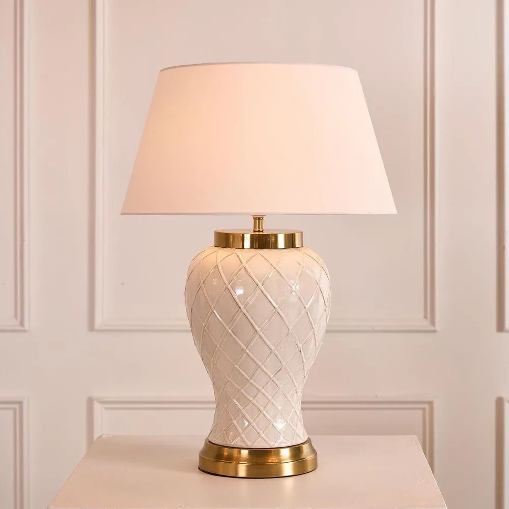 Berkley Ceramic Lamp & Shade, D 46cm W 46cm H 67cm (RRP $549) - Image 2